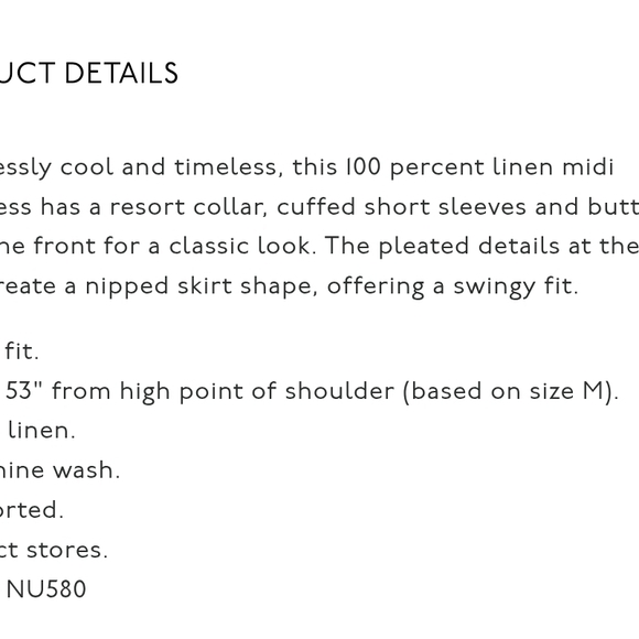 Madewell Pleated Midi Shirtdress in 100% Linen - NWT - Picture 12 of 16